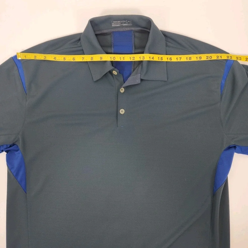 Nike Golf FitDry Men's‎ XL Polo Gray w/ Blue Accents Active Outdoors Links